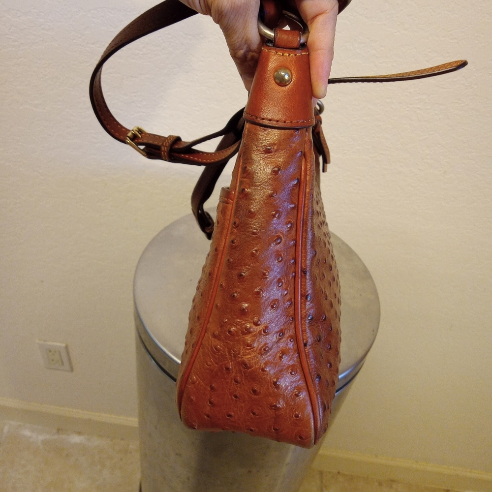 Dooney & Bourke Ostrich Leather Purse shoulder Bag  Handbag Crossbody Vintage - Picture 4 of 15